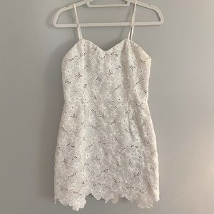 VICI white lace flower mini dress